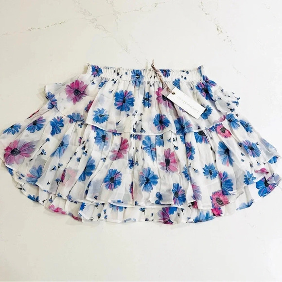 LoveShackFancy | Ruffle Mini Skirt | Deep Cotton Candy | NEW | S - Picture 6 of 11